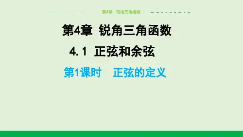 2024-2025学年初中数学九年级上册(湘教版)教学课件4.1正弦和余弦(第1课时正弦的定义)