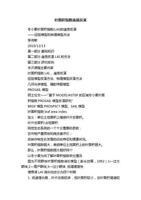 叶面积指数遥感反演