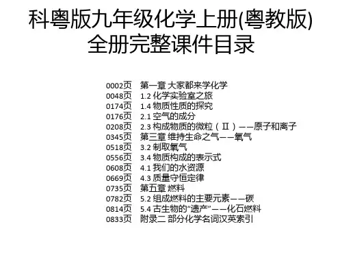 科粤版九年级化学上册(粤教版)全册完整课件