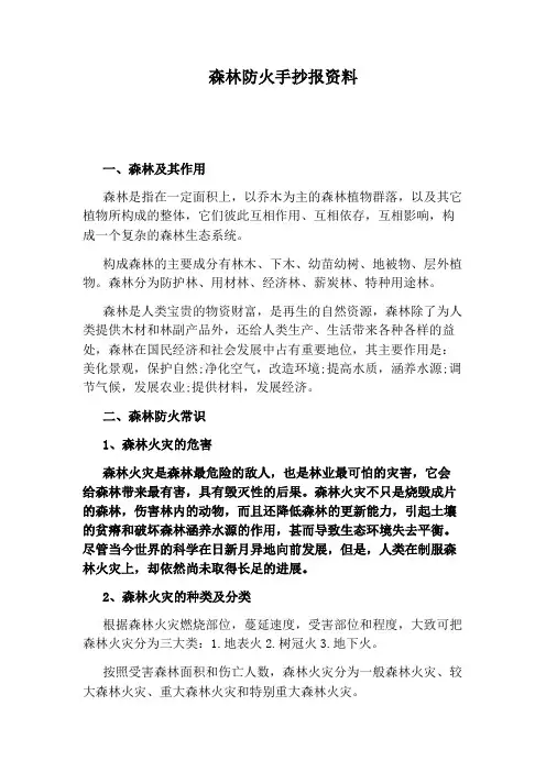 森林防火手抄报资料