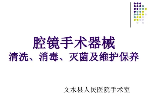 腔镜手术器械清洗消毒、灭菌及维护保养ppt课件
