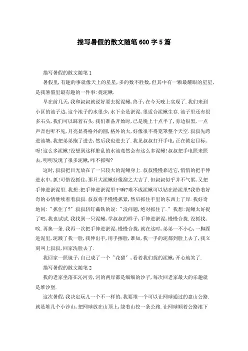 描写暑假的散文随笔600字5篇