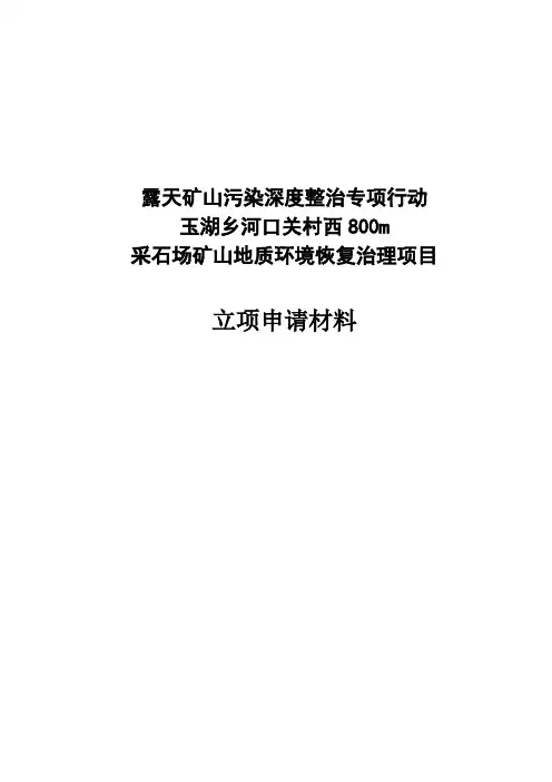 【生态修复】采石场矿山地质环境恢复治理项目立项申请书