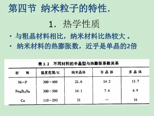 纳米粒子的特性 ppt课件