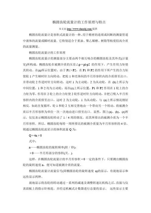 椭圆齿轮流量计的工作原理与特点