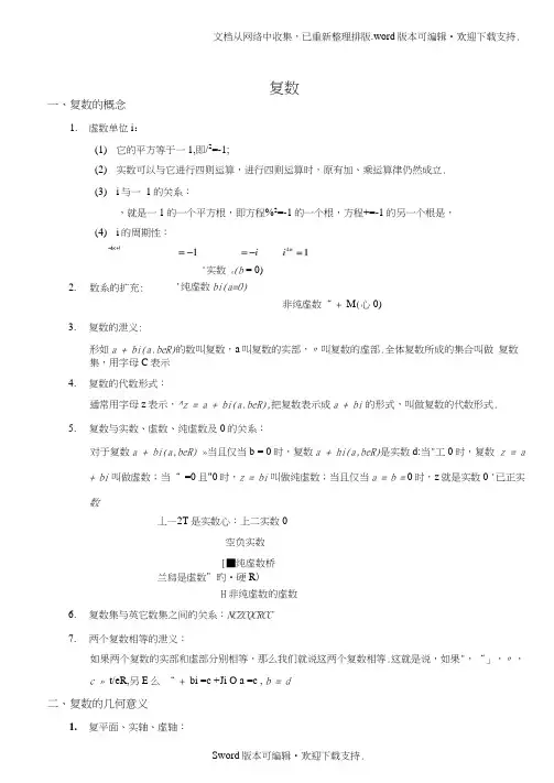复数讲义绝对经典