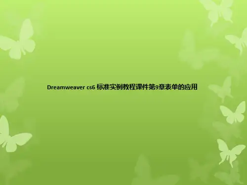 Dreamweaver cs6 标准实例教程课件第9章表单的应用