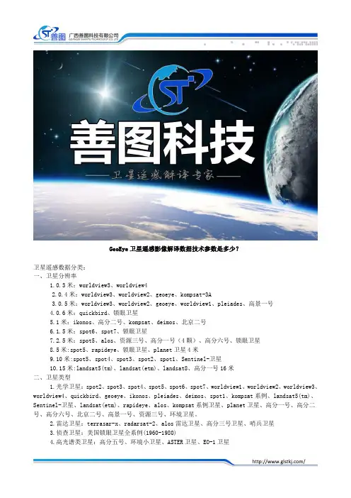 GeoEye卫星 遥感影像解译数据技术参数是多少