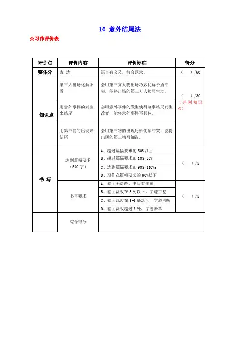 阳光喔作文课程标准服务能力资料35元构篇组作文评分标准.冲突第10讲(2)