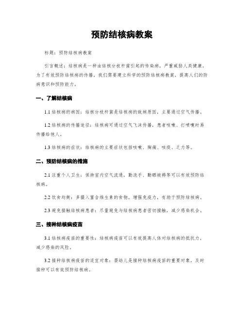 预防结核病教案
