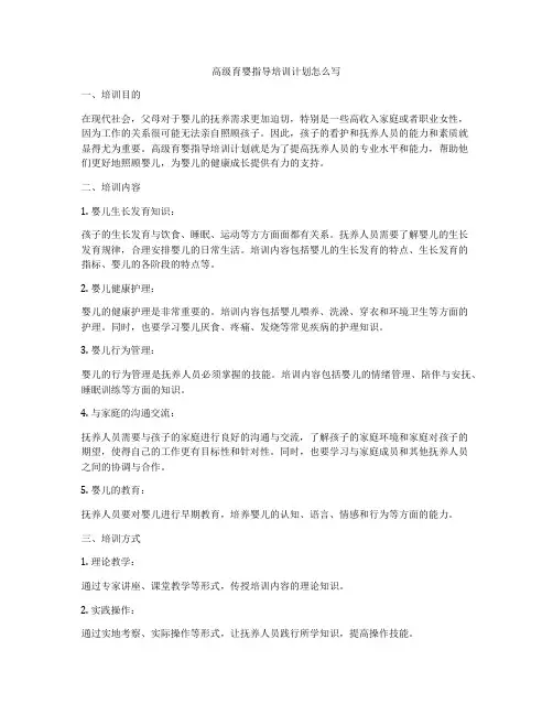 高级育婴指导培训计划怎么写