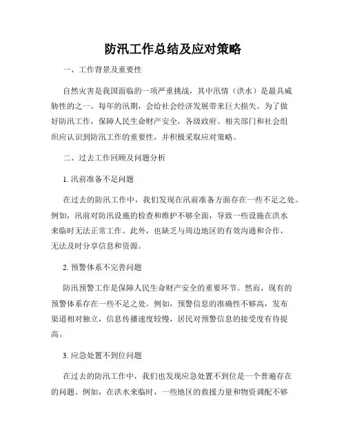 防汛工作总结及应对策略