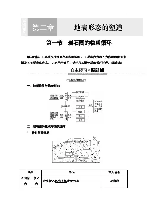 高二地理自然地理基础讲义岩石圈的物质循环