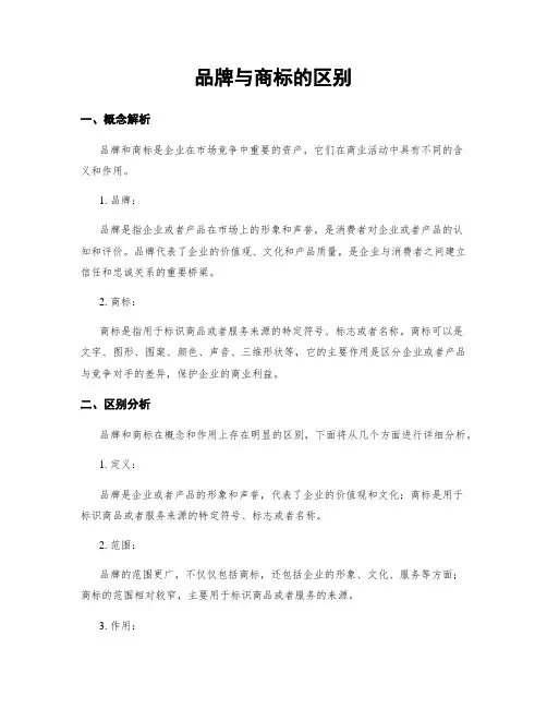 品牌与商标的区别