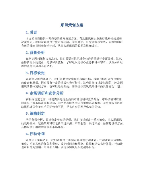 顾问策划方案