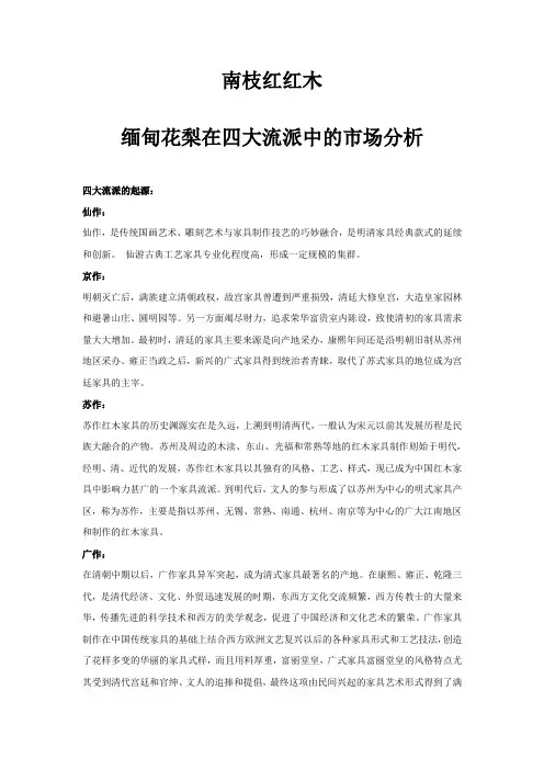缅甸花梨在四大流派中的市场分析