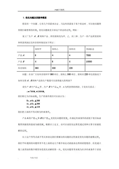 Matlab在线性规划中的使用