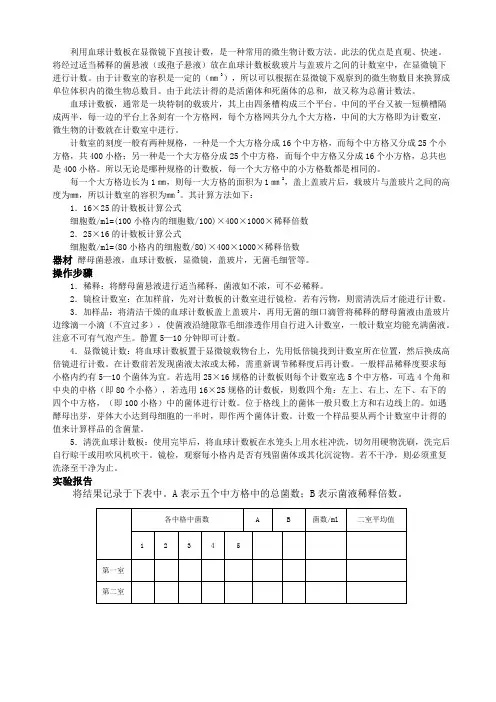 显微镜直接计数法