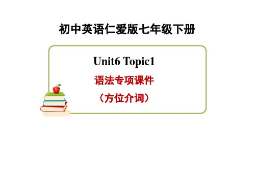 仁爱版英语七年级下册 Unit6_Topic1_语法专项课件(方位介词)
