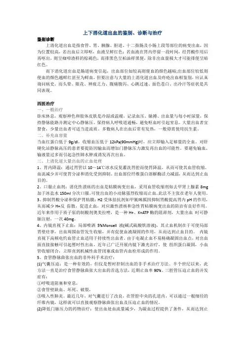 上下消化道出血的鉴别、诊断与治疗