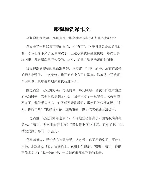 跟狗狗洗澡作文
