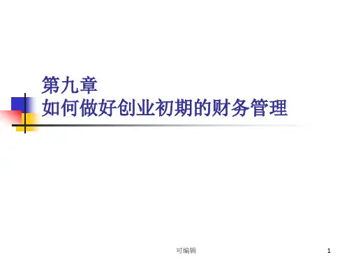 如何做好创业初期的财务管理PPT课件