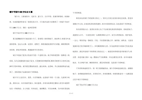 端午节高中800字左右5篇