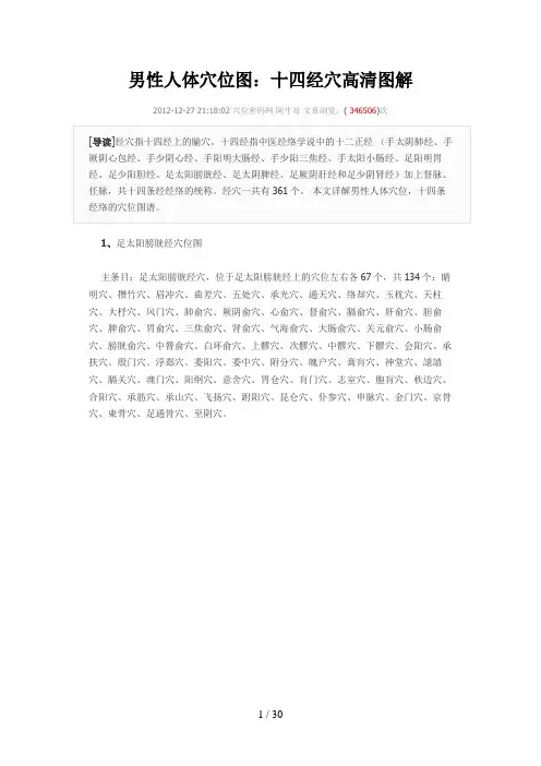 男性人体穴位图