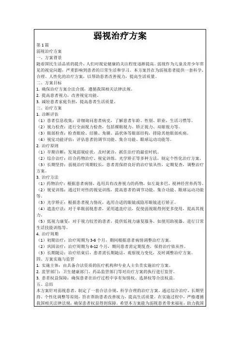 弱视治疗方案