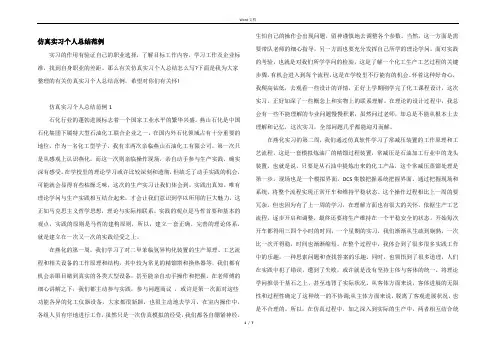 仿真实习个人总结范例