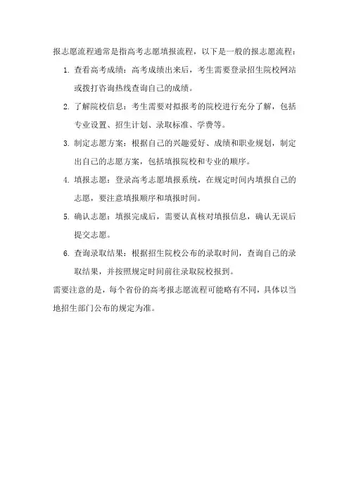 报志愿流程