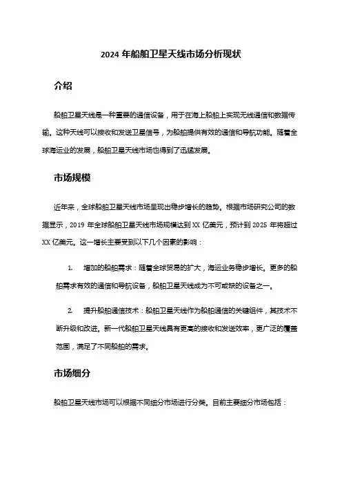 2024年船舶卫星天线市场分析现状