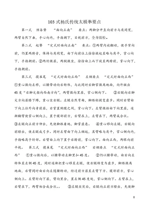 [VIP专享]103式杨氏传统太极拳要点