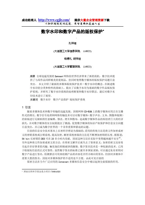0105114数字水印和数字产品的版权保护