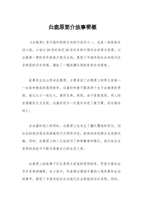 白鹿原简介故事梗概