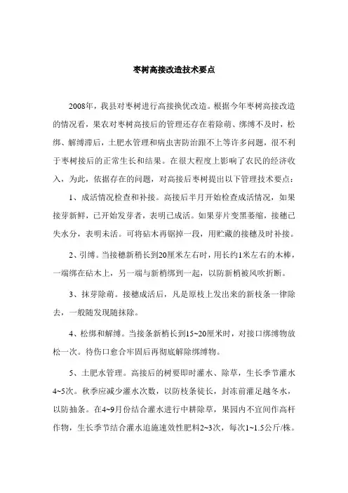 红枣高接技术