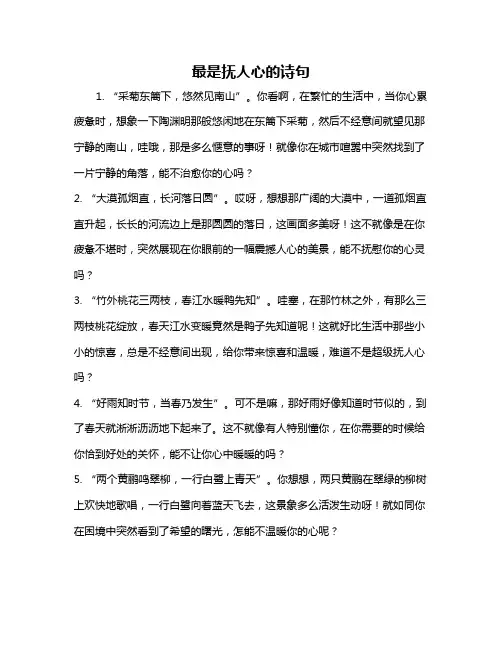 最是抚人心的诗句