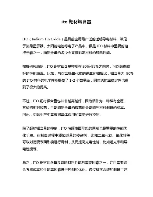 ito靶材铟含量