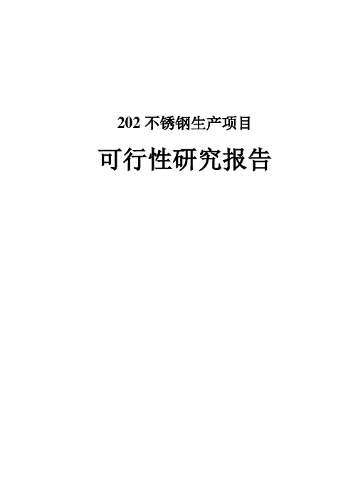 不锈钢项目可行性研究报告