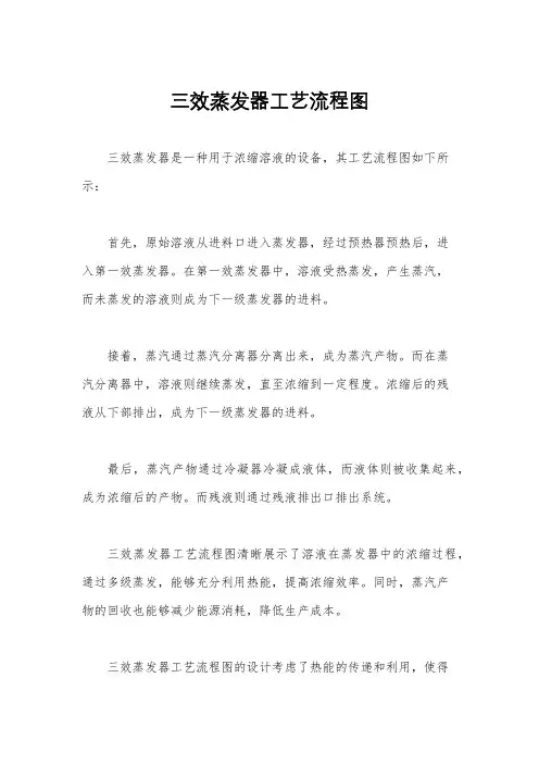 三效蒸发器工艺流程图