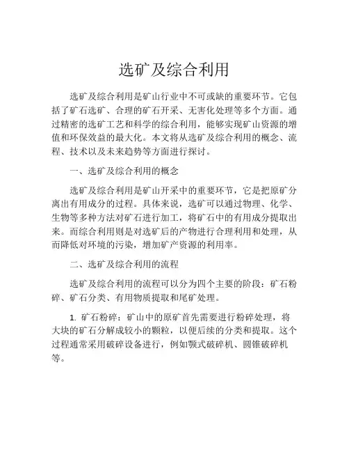 选矿及综合利用