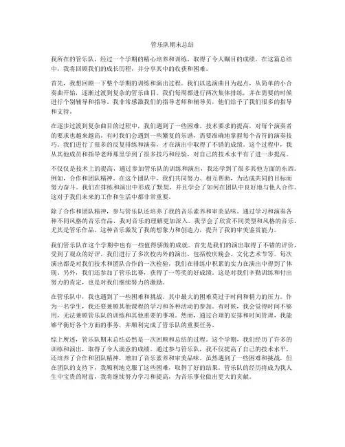 管乐队期末总结