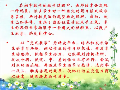 变式训练案例