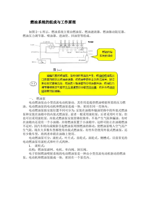 燃油系统的组成与工作原理
