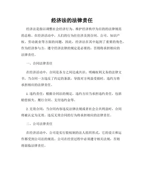 经济法的法律责任