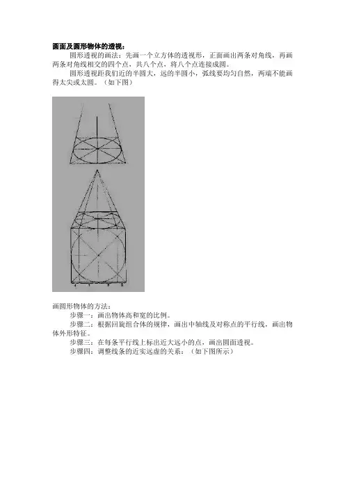 圆面及圆形物体的透视