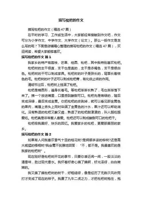 描写枇杷的作文