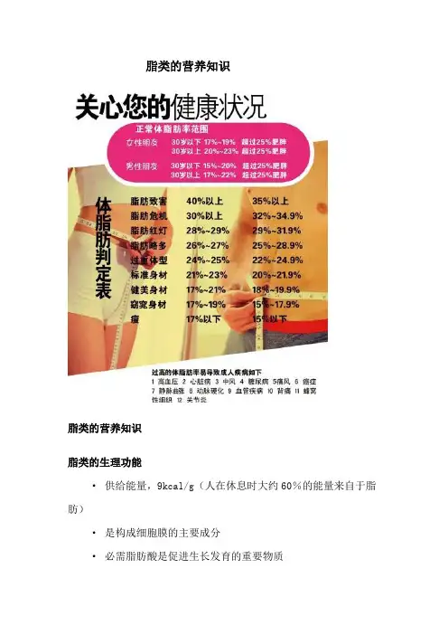 脂类的营养知识