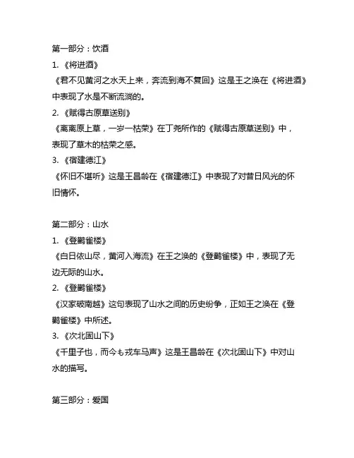 六年级下册语文书人教版所有古诗