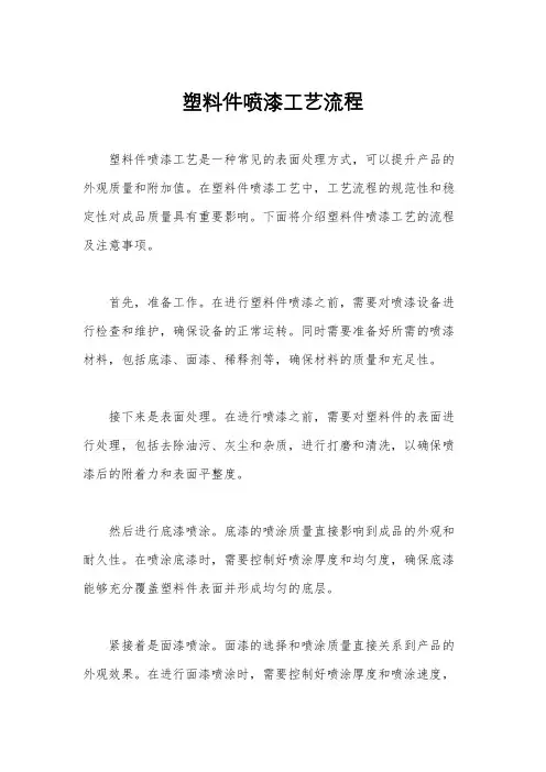 塑料件喷漆工艺流程
